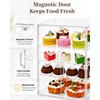 Pastry Display Case 4-Tier Countertop Bread Box with Double Magnetic