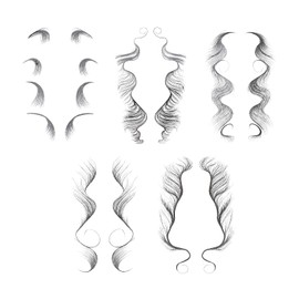 5Pcs Baby Hair Temporary Tattoo Stickers, Baby Hair Fake Hairline Tattoo Sticker Curly Hair Makeup Stickers Hair Edge Tattoo Edges Curly Hair Waterproof DIY Hairstyling Stickers