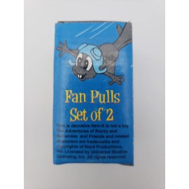 Rocky and Bullwinkle Ceiling Fan Light Pull Chain Set New Vintage Old Stock!!