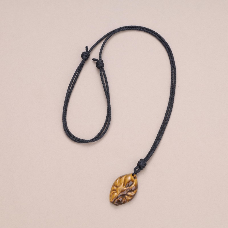COAI Tiger Eye Nine Tailed Fox Necklace for Women Men