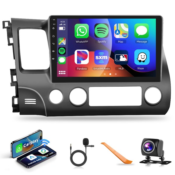 podofo Car Stereo Radio for Honda Civic 2006-2011 with Wireless