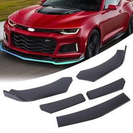 Universal Front Lip, Accessory to Front Bumper Lip for car,ABS Front Bumper Lip, Adjustable Sharp Corner Front Lip Splitter Protector Replacement for Most Vehicle Front Body Kits(Glossy Black)
