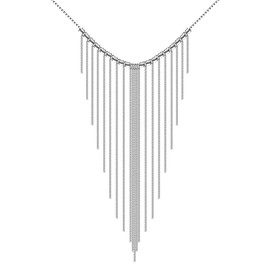 YINUJIAO 925 Sterling Silver chandelier shape fringe chain tassels pendant necklace statement Bling Wedding Bridal Collar Choke for women
