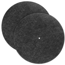 2Pcs Slipmats for Vinyl Turntable, 12 Inch Turntable Record Player Mat Felt Slipmat Anti-Slip Anti-Static Protective Platter Mat Vinyl Records Pad for Home Record Players, Gray
