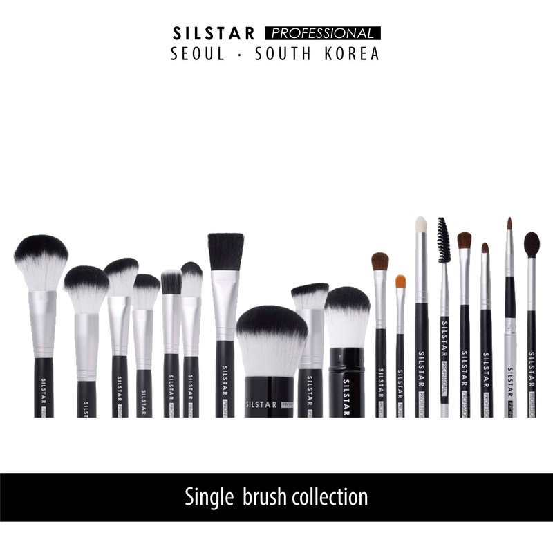 SILSTAR PROFESSIONAL ROUND ANGLED FOUNDATION BRUSH WITH HANDLE MADE OF