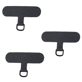 Removable Cell Phone Lanyards Patches, Universal Multifunctional Strap Replacement, Set of 3, Black