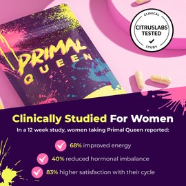 Primal Queen Female-Optimized Beef Organ Superfood Supplement (Beef Liver, Kidney, Heart, & 3 More) - 100% Grass Fed, Pasture Raised Cattle - Balance Hormones, Energy, & More for Women