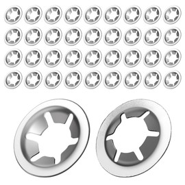 FOMGIIN Pack of 40 M4 Starlock Washers, Inner Tooth Clamping Ring, Clamping Discs Stainless Steel Circlips Silver, Starlock Washers Tooth Speed Lock Washers