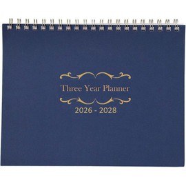 Kerixi 3 Year Calendar Monthly Planner Spiral Bound Approx 11" x 8.5" Start On Jan (Blue)