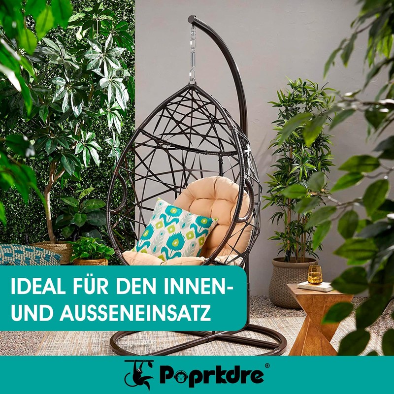 Poprkdre Swing Spring Steel Spring, Hanging Chair with 2 Carabiner