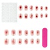 24Pcs Press on Nails Square Short Fake Nails Glitter Nail