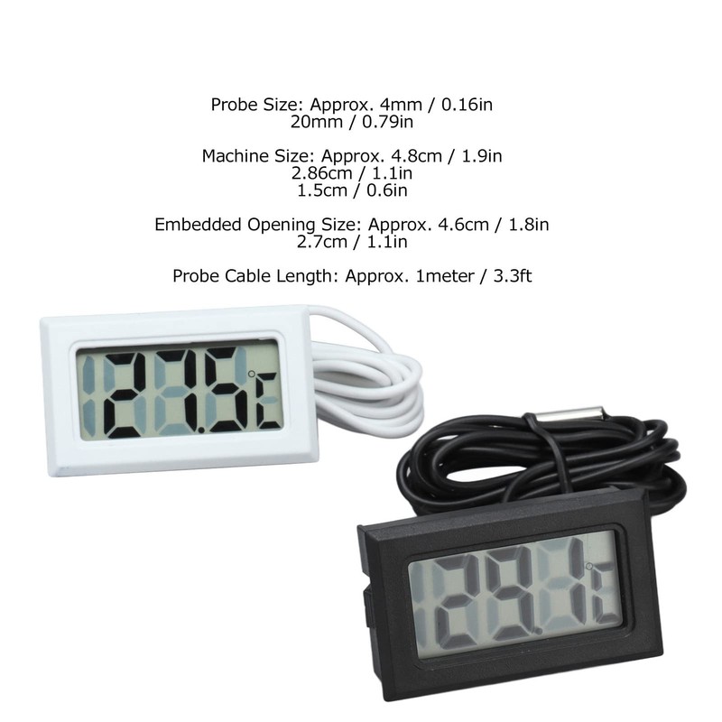 2Pcs Termostato de Termómetro Digital Electrónico Medidor de Temperatura 2s