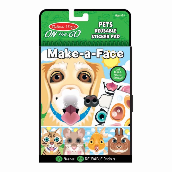 Melissa & Doug Make-a-Face Pets Reusable Sticker Pad