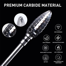 Beautilux Nagelfräser bits, Bohrer für Nägel, 3/32 Zoll Nagel-Bits, Nagelfräser Aufsätze, für Nagelbohrer Wolframkarbid-Bohrer für Maniküre entfernen Acryl oder hartem Gel (NDB-CONE-XC)