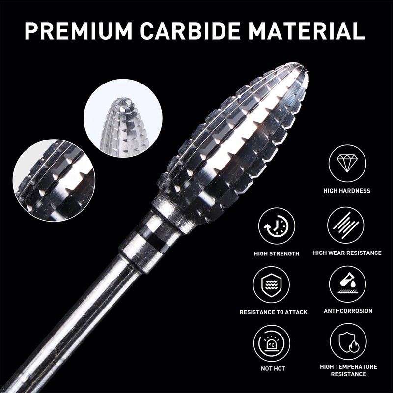 Beautilux Nagelfräser bits, Bohrer für Nägel, 3/32 Zoll Nagel-Bits, Nagelfräser