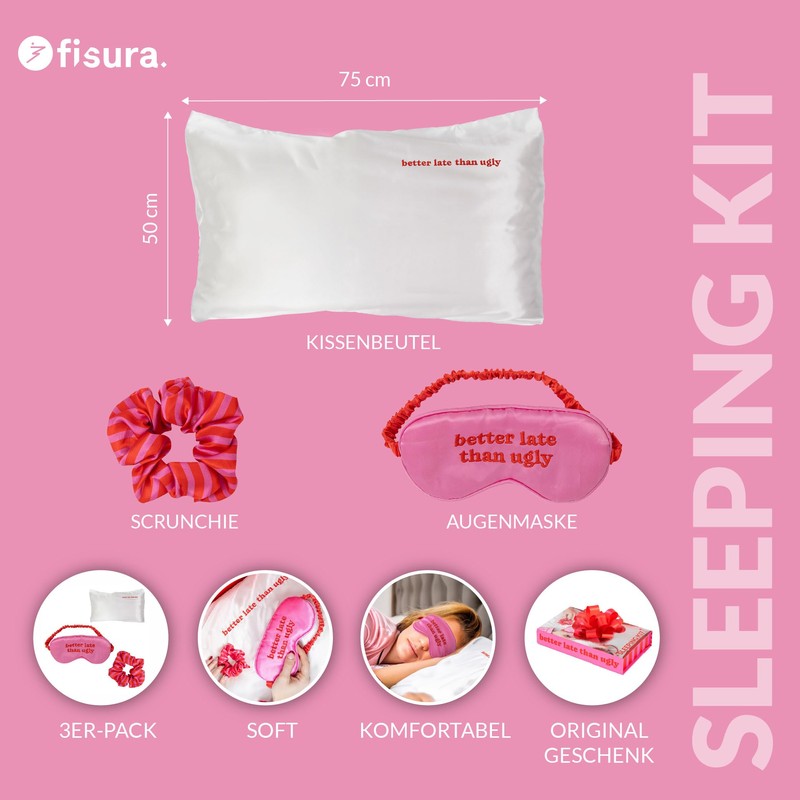 Fisura Better Late Sleeping Set Includes: 50x70cm Satin Pillow Case,