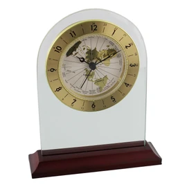 Wm.Widdop Arched Shaped Mantel Clock with World Dial