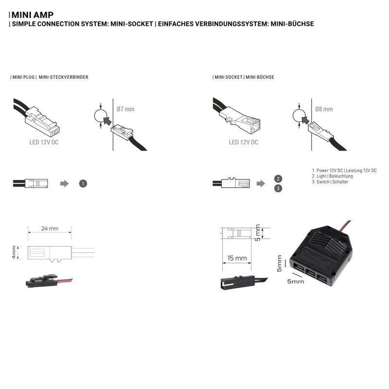 12 V Mini-Amp, LED Transformer Power Supply Set, 6 W