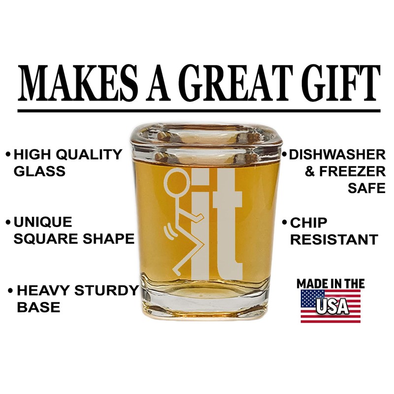 Rogue River Tactical Square Sarcastic Funny Screw It Shot Glass