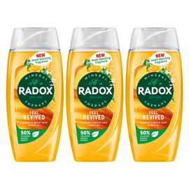Radox Mineral Therapy Feel Revived Shower Gel with Mandarin & Apricot Scent - 225ml (Pack of 3)