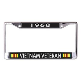 1968 Vietnam Veteran Chrome License Plate Frame