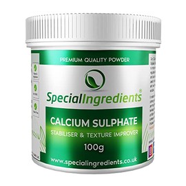 Calcium Sulphate Gypsum Powder 100g Premium Quality Suitable for Vegans & Vegetarians, Non-GMO, Gluten Free - Recyclable Container