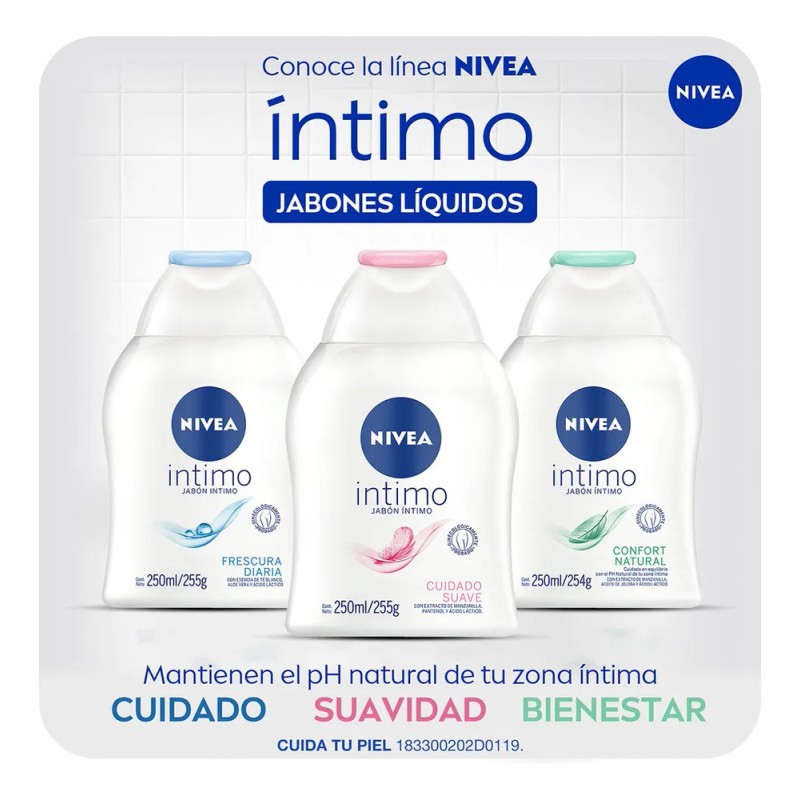 Jabón Íntimo Líquido Nivea Cuidado Suave 250ml