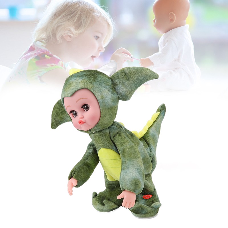 Dinosaur Baby Doll Mobile Singing Tail Wagging Soft Plastic Simulation