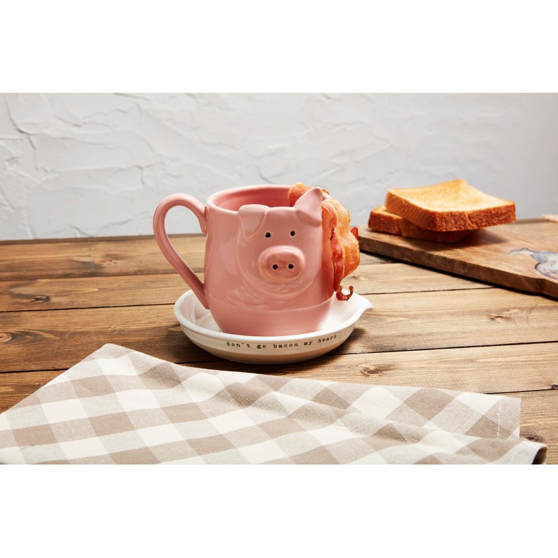 Mud Pie Farm Pig Bacon Cooker; 6" x 7"