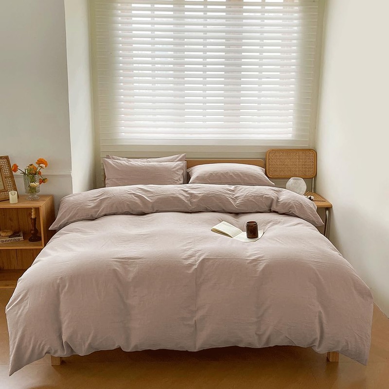 100% Washed Cotton Weighted Blanket Cover, Linen Feel Duvet Cover