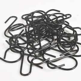 Cozihom 2.4 Inches Black S Hooks for Hanging Kitchen Utensils, Plants, Pots, Clothes, Bird feeders and Decors, Pack of 15