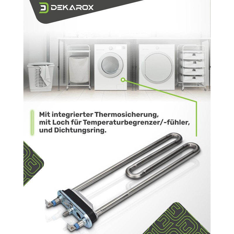 DEKAROX Heating Element 2000 W 230 V for Bosch Siemens