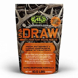 Advanced Wildlife Solutions | 4S Draw | High Intensity Deer Attractant | 10 LB Bag | Long Range Lure| Strong Aroma & Flavor | 2X Protein | No Mixing Required | Rapid Response Formula | Hunting