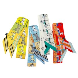 4pcs Purse Scarf Fashion Handbag Handle Ribbon Lightweight Scarf Head Hair Ribbon Skinny Scarf For Women