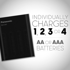 Panasonic BQ-CC87AKBBA eneloop pro Advanced Individual Battery Charger with Portable Charging Technology, Black