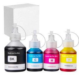 Dikarsum DCPT300 Refill Dye Ink for Brother DCPT300/T500W/T700/BT6000/BT5000 Inkjet Printer(Black Cyan Magenta Yellow) BK 100ML Color 42ml