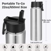 Neihepal 22 oz Insulated Water Bottles with Leak Proof Straw