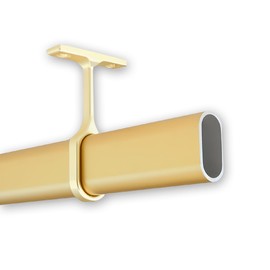 B&B Hardware Oval Wardrobe Closet Rod with End Supports - 1.3 Mm Thick Welded Aluminum - Matt Brass Closet Rod - Seamless and Smooth - Complete Closet Rod Kit- 12 To 89 Inches Long