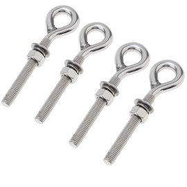Smgda 4 Pack 1/2" x 3.5" Eye Bolt with Nut and Washers, M12 Stainless Steel Eye Bolts, Threaded Round Hook Eyelet Bolt Screw, 5.6" Total Length Shoulder Lifting Ring Eyebolts Heavy Duty