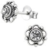 EYS JEWELRY Women's Earrings Flower Blossom 925 Sterling Silver Oxidised