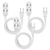DEWENWILS 3 Pack 3FT Outlet Extension Cord Flat Plug, NEMA