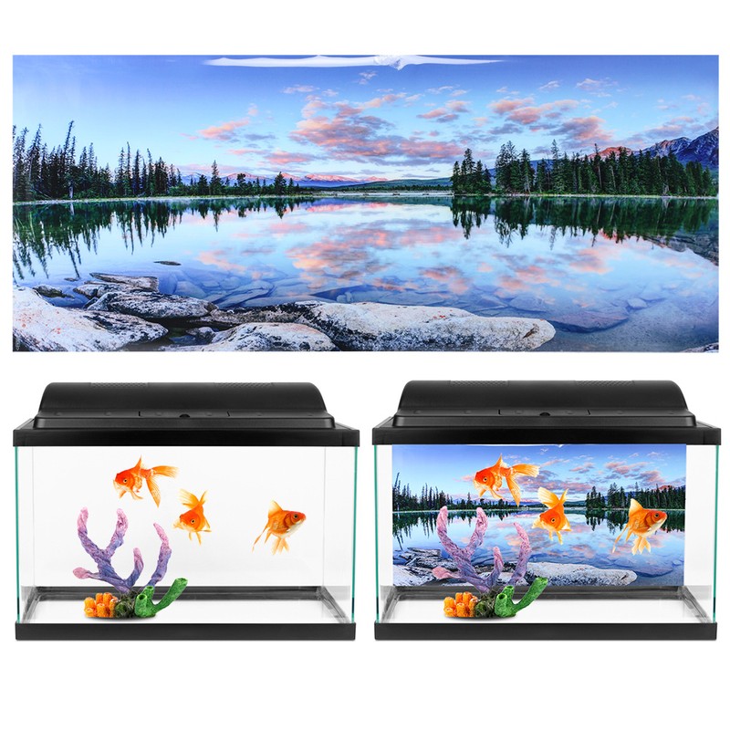 Background Poster Decorative Painting PVC Sticker Landscape Image for Aquarium