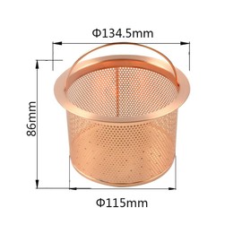TALEA QS093C020 Drain Outlet for Sinks, Shallow Type, Φ5.3 x H3.4 inches (13.5 x 8.6 cm), Kitchen Drain Stainless Steel