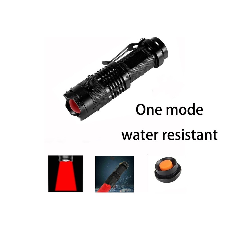 ZYUNMALL Red Light Flashlight, Single Mode Mini LED Flashlight for