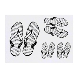 4 x 'Flipflops' Temporary Tattoos - Water Resistant, Skin-Safe, Non-Toxic Transfers, Mixed Sizes (TO00003476)