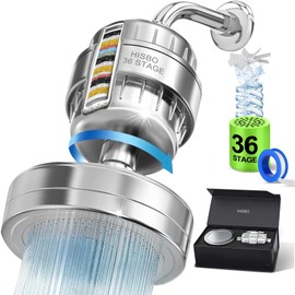 Luxury High Output Filtered Shower Head Set - 36 Stage Advanced Shower head Filter & 3 Stage Water Filter Shower Head Filter for Hard Water,Removes Chlorine,Fluoride, Vitamin C E A Infusion