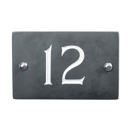 Slate Engraved House Number 12