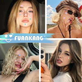 FUANKANG Pimple Patches for Face, Colorful Hydrocolloid Patches for Covering Zits and Blemishes, Cute Round Teardrop Heart Acne Patch, 208 Count (With a mirror case)