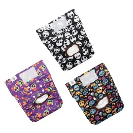 CuteBone Dog Diapers Female Washable Small Medium Large 3 Pack Reusable Doggie Diapers Puppy Period Pants for Doggy Heat Cycle Peeing D41L