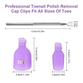 siyuwuro 11 Pcs Toenail UV Gel Polish Remover Clips Kit Reusable Plastic Nail Art Soak Off Cap Clip Toenail Nail Polish Remover Clips for Toenail with Triangle Cuticle Pusher (Purple)